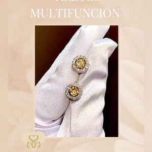 Multifuncional Earring - Made in 18kGold, Morganites & Diamonds